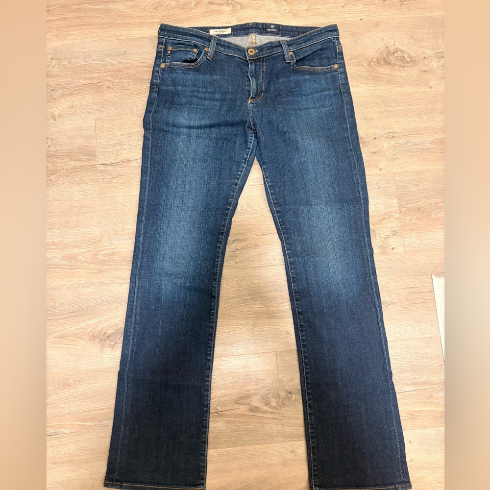 AG Adriano Goldschmied Dark Blue Straight Leg Jeans the ballard